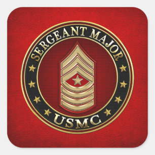Sticker Carré Marines des États-Unis : Sergent-major (SgtMaj de