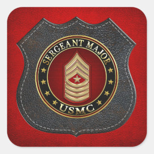Sticker Carré Marines des États-Unis : Sergent-major (SgtMaj de