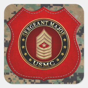 Sticker Carré Marines des États-Unis : Sergent-major (SgtMaj de