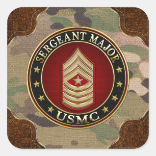 Sticker Carré Marines des États-Unis : Sergent-major (SgtMaj de