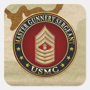 Sticker Carré Marines des USA : Sergent d'artillerie principal