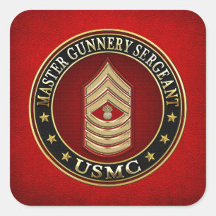 Sticker Carré Marines des USA : Sergent d'artillerie principal