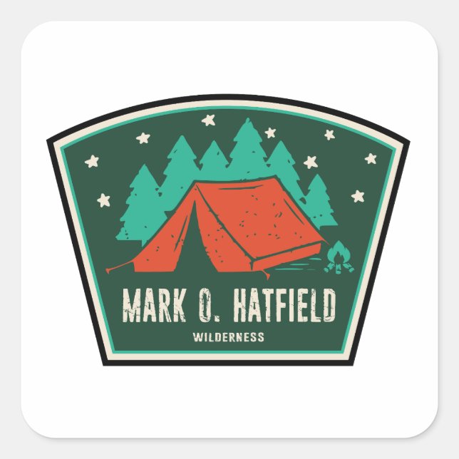 Sticker Carré Mark O. Hatfield Wilderness Camping (Devant)