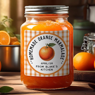 Sticker Carré marmelade d'orange à motif à carreaux