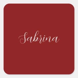 Sticker Carré Maroon Dark Red Professional Calligraphy Ajouter u