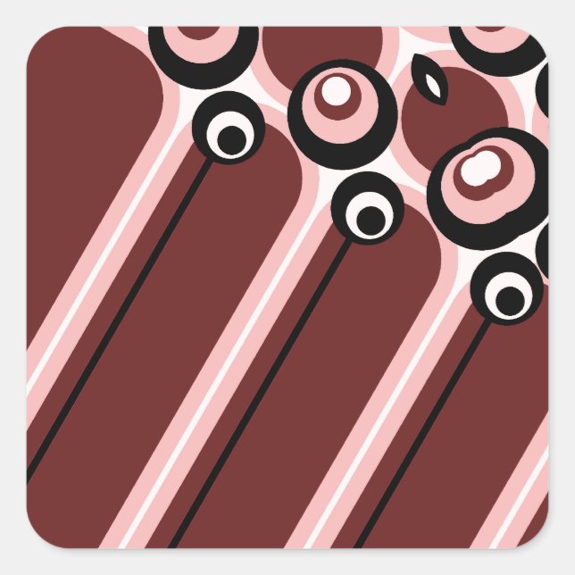 Sticker Carré Maroon de conception abstraite ultra moderne (Devant)