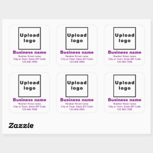 Sticker Carré Marque commerciale Purple Textes minimaux sur blan