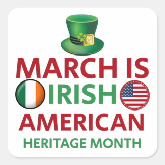 Sticker Carré Mars est le Mois irlandais du patrimoine américain