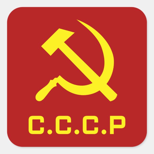 Sticker Carré Marteau CCCP et faucille (Devant)