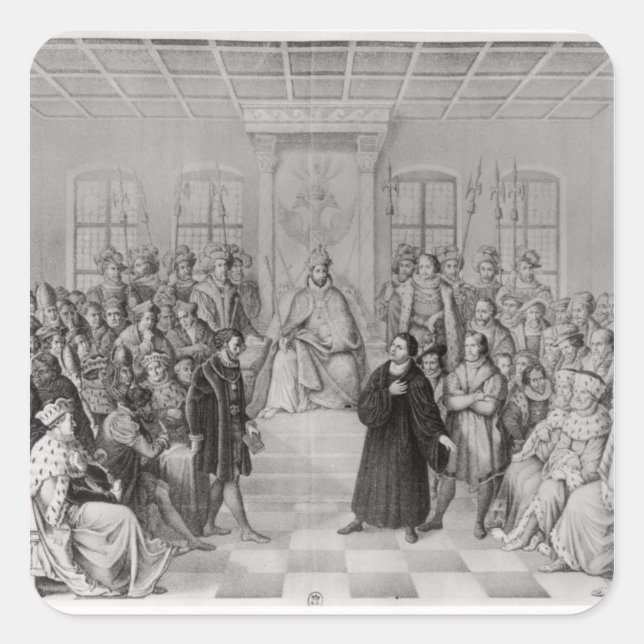 Sticker Carré Martin Luther devant Charles V (Devant)