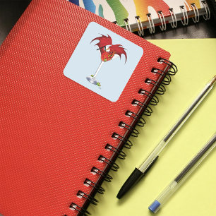 Sticker Carré Martini Imaginaire Red Dragon