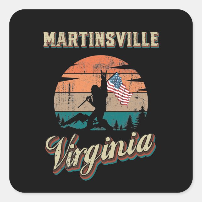 Sticker Carré Martinsville Virginie (Devant)
