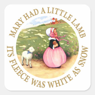Sticker Carré Mary a eu un petit agneau