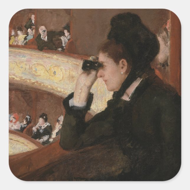 Sticker Carré Mary Cassatt - Dans le loge (Devant)