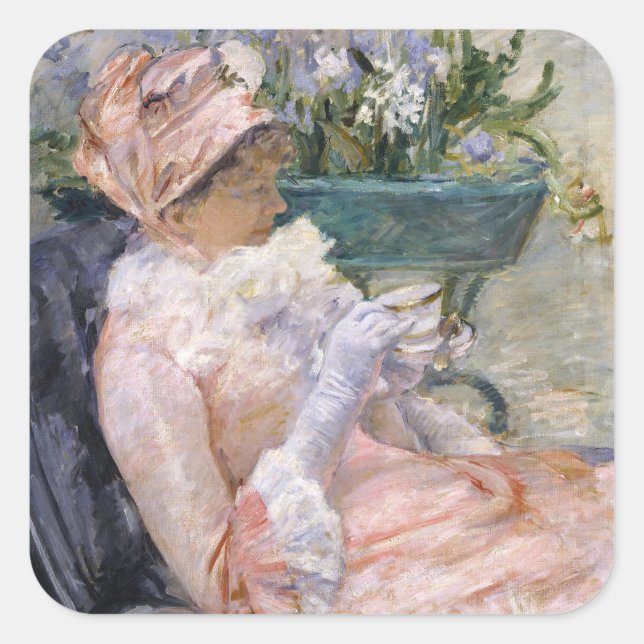Sticker Carré Mary Cassatt - La Coupe du Thé (Devant)