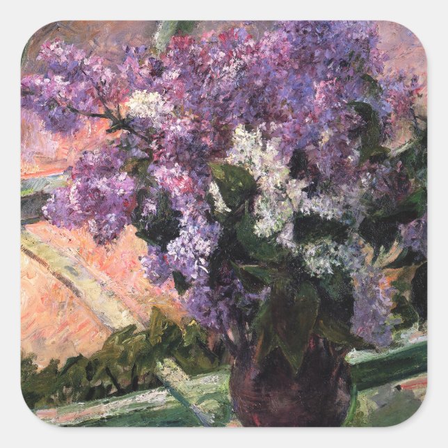 Sticker Carré Mary Cassatt - Lilacs dans une fenêtre (Devant)