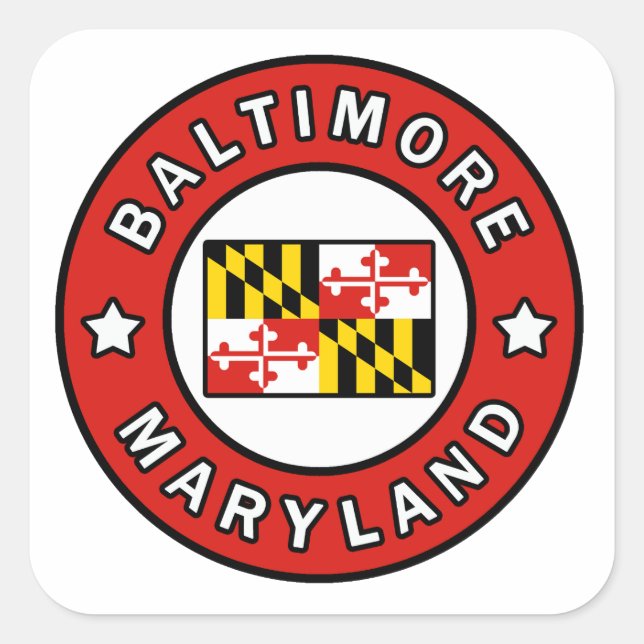 Sticker Carré Maryland de Baltimore (Devant)