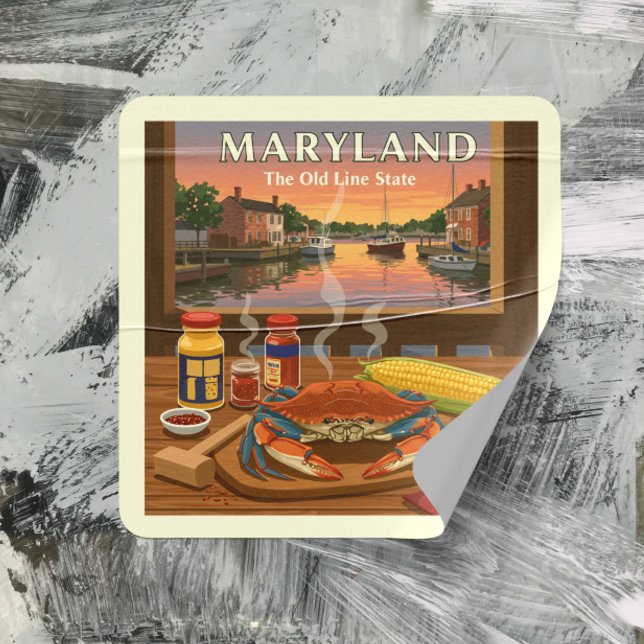 Sticker Carré Maryland vintage (Créateur téléchargé)