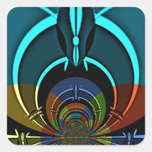 Sticker Carré Masaï couleurs Hakuna Matata