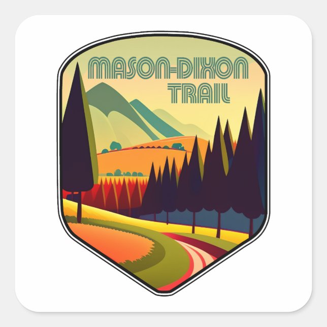 Sticker Carré Mason-Dixon Trail Colors (Devant)