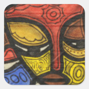 Sticker Carré Masque 2