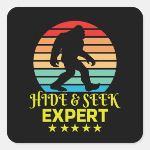 Sticker Carré Masquer Et Chercher Expert Bigfoot Drôle