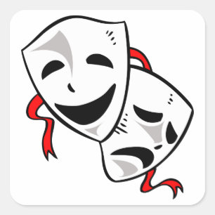 Sticker Carré Masques de drame