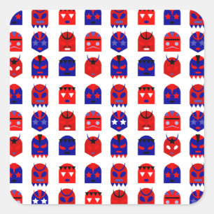 Sticker Carré masques lucha libre