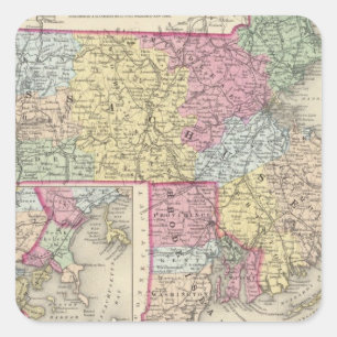 Sticker Carré Massachusetts Et Rhode Island 2