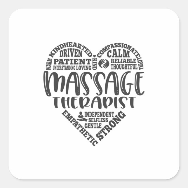 Sticker Carré Massage, Masseuse, métro (Devant)