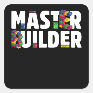 Sticker Carré Master Builder Kids Building Blocks Bricks Toys