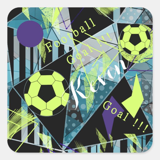 Sticker Carré match de football (Devant)