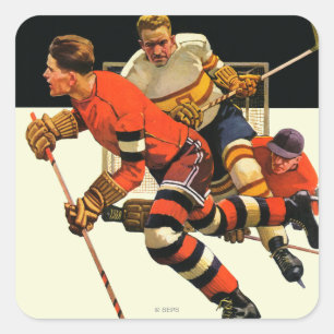 Sticker Carré Match de hockey sur glace