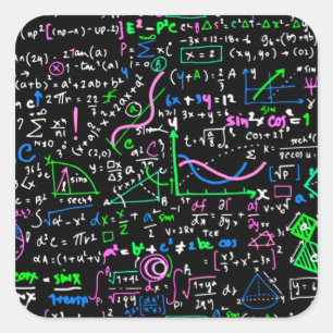 Sticker Carré Math cycle linéaire mathématique éducation cercle