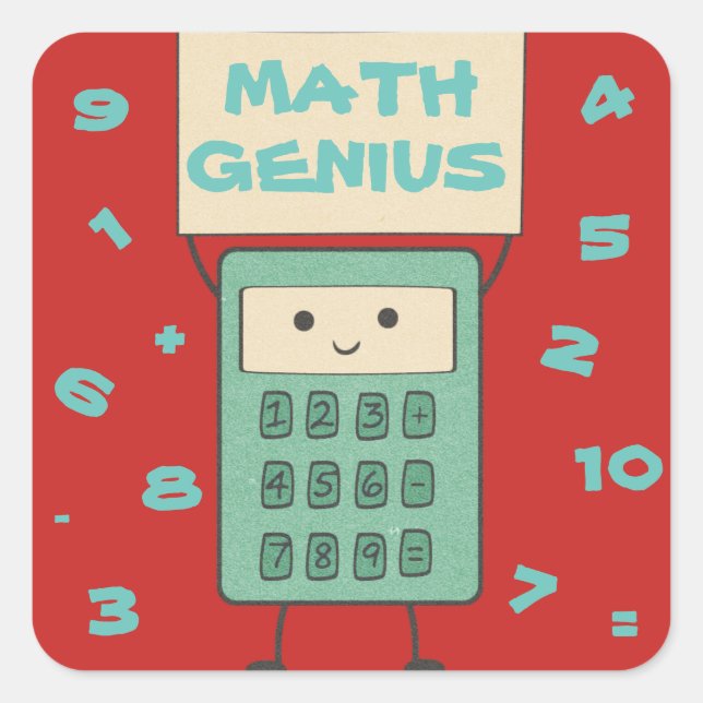 Sticker Carré Math Genius (Devant)