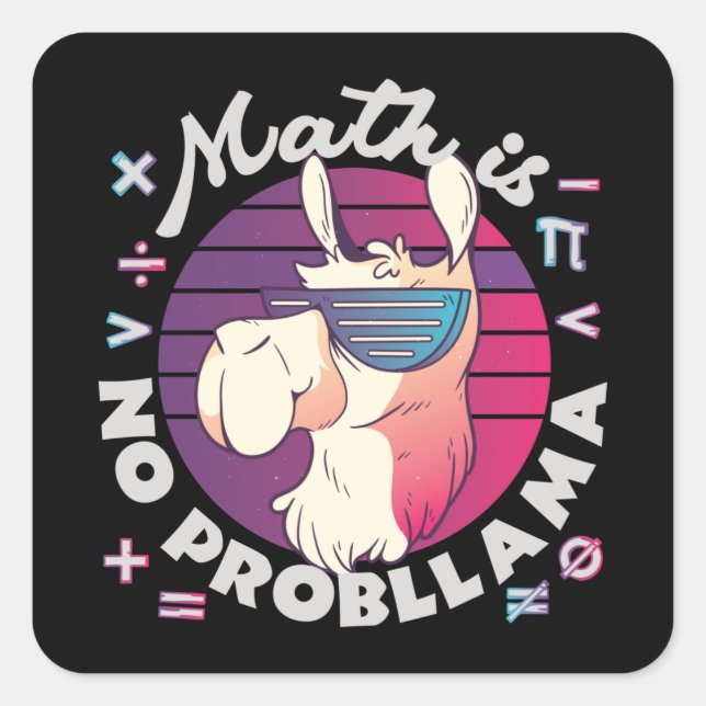 Sticker Carré Math n'est pas ProbLlama (Devant)