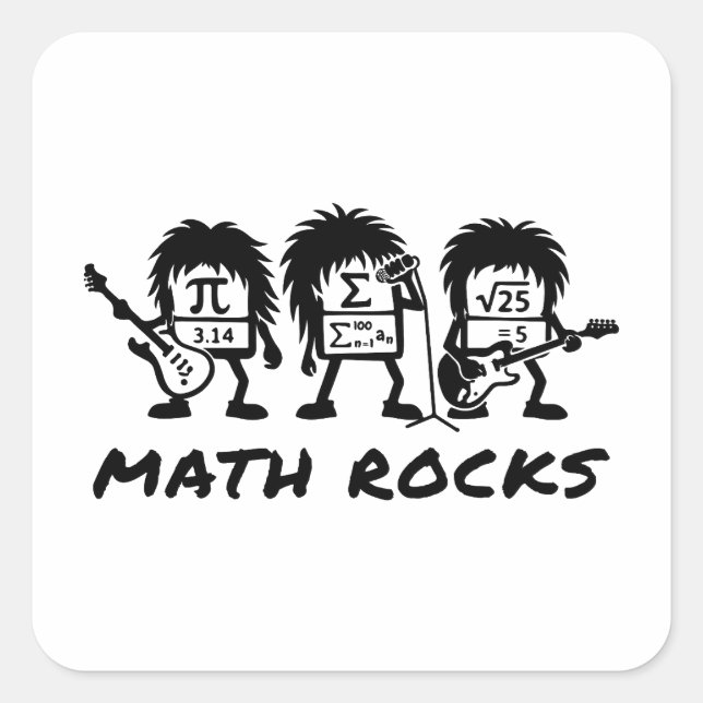 Sticker Carré Math Rocks Academic Rock Band Humor (Devant)