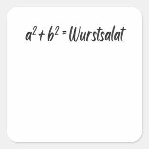 Sticker Carré Mathe Mathematiker Humour Schule Spaß