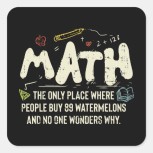 Sticker Carré Mathématiques Mathématiques Mathématiques Math Ens