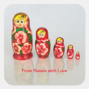 Sticker Carré Matryoshka Dolls