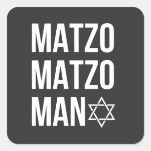 Sticker Carré Matzo Matzo Man Jewish Hanoukka