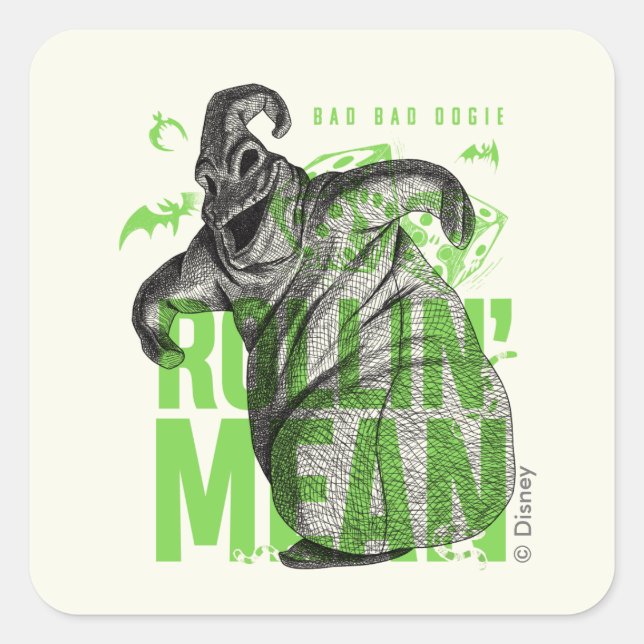 Sticker Carré Mauvais Oogie Rollin' Moyenne (Devant)