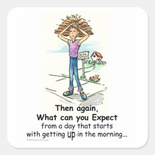 Sticker Carré Mauvaise journée des cheveux