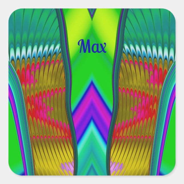 Sticker Carré MAX ~ Multicolore 3D ~ (Devant)