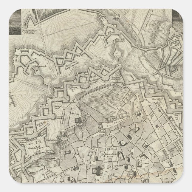 Sticker Carré Mayence, Allemagne (Devant)