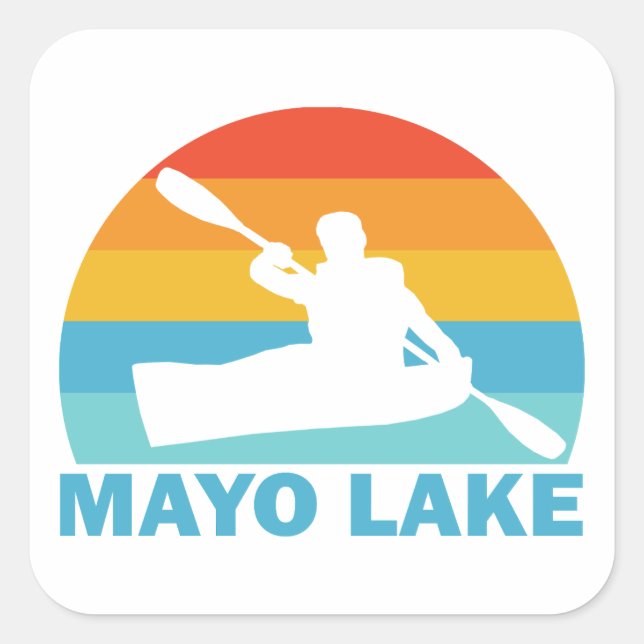 Sticker Carré Mayo Lake Caroline du Nord Kayak (Devant)