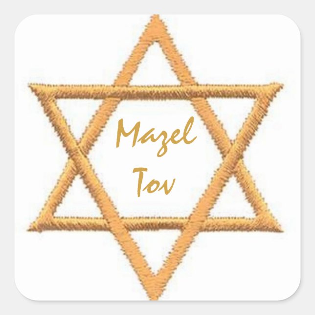 Sticker Carré Mazel Tov/Bonne chance (Devant)
