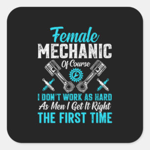 Sticker Carré Mécanique féminine