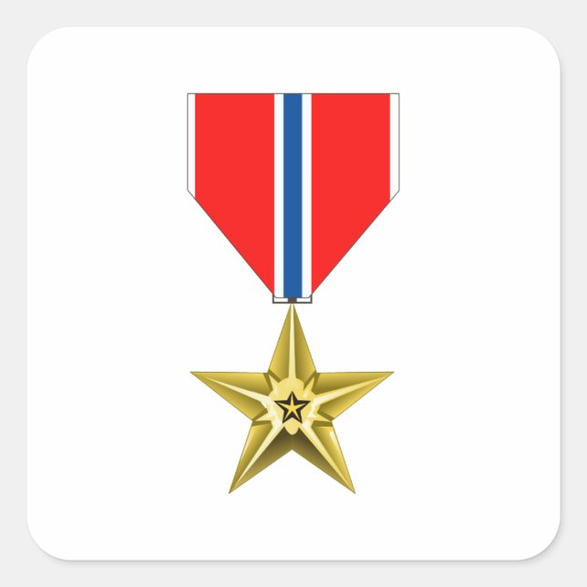 STICKER CARRÉ MÉDAILLE BRONZE STAR (Devant)