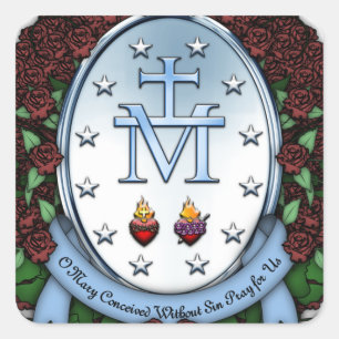Sticker Carré Médaille miraculeuse 2
